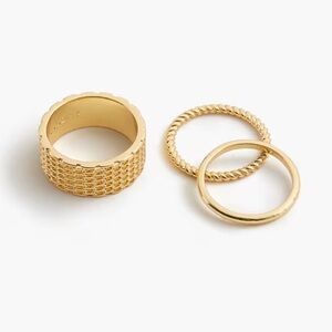 J crew rich gold Mesh rings set